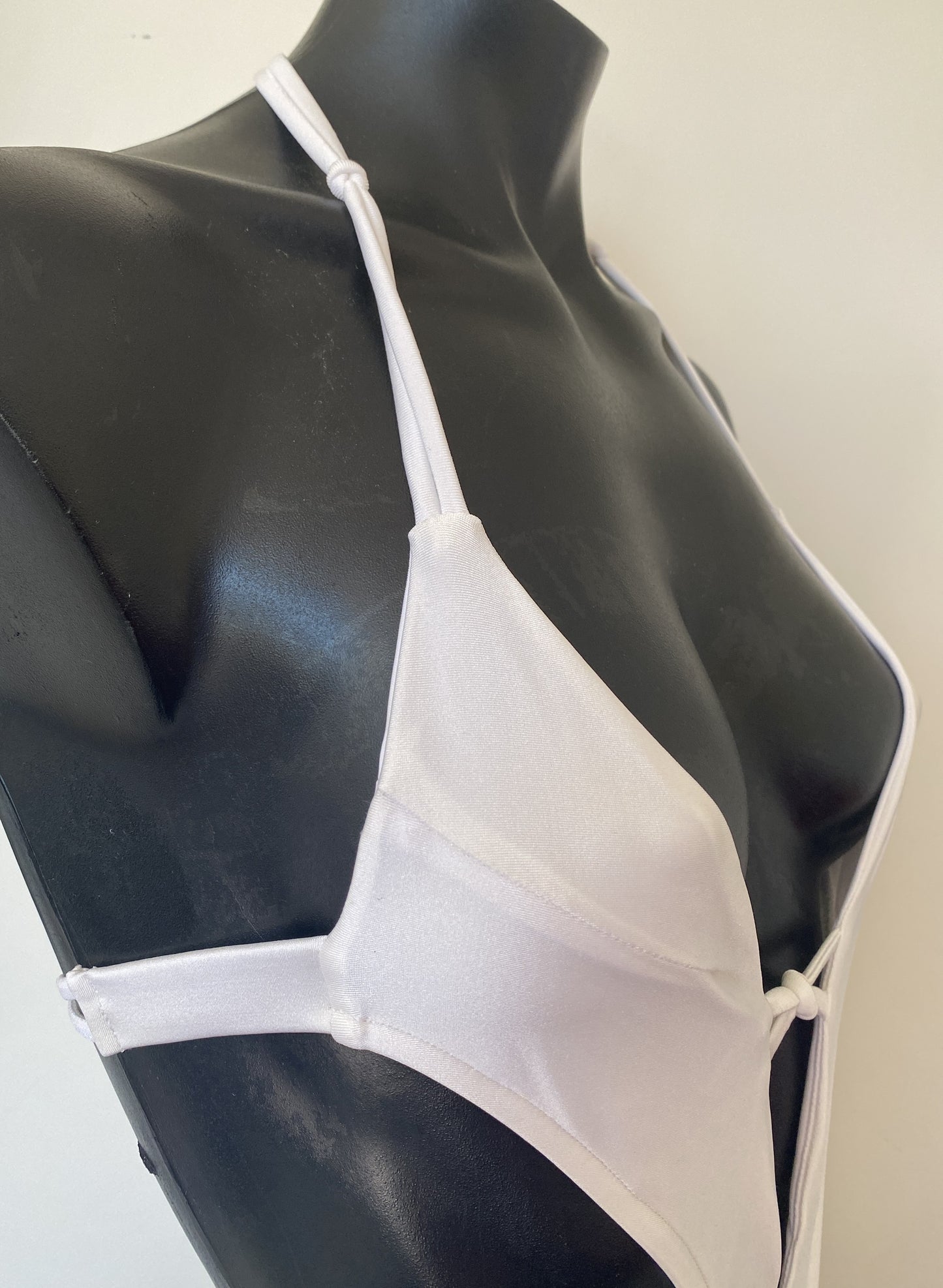 MissManeater WHITE Reef Knot Bandeau Tab Side Designer Swimsuit