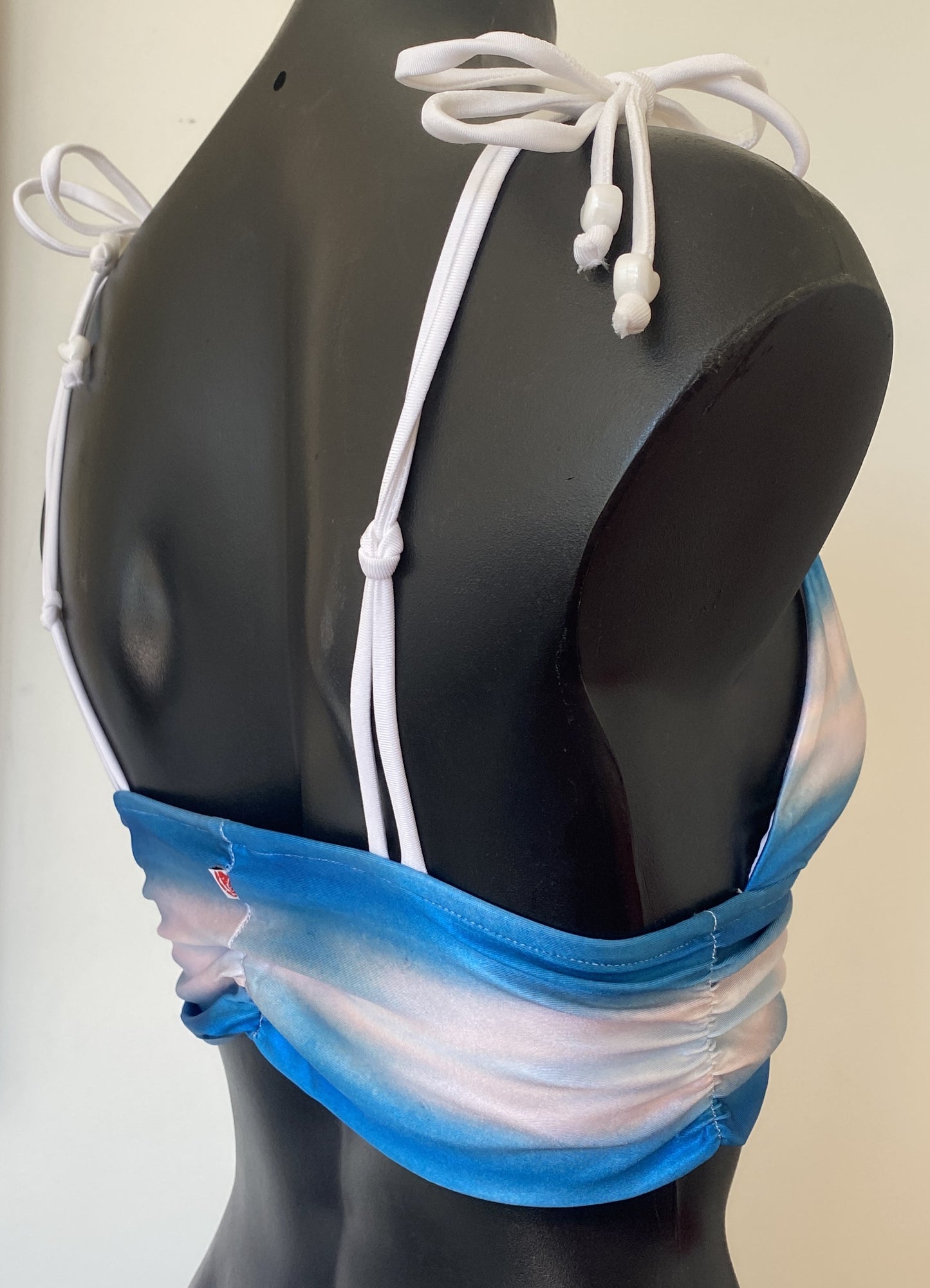 Miss Maneater SHARKskin designer bikini top with reef knot strap detail Australian made swimwear