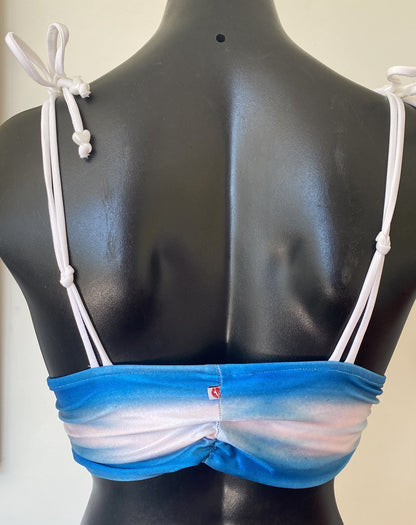 Back view of Miss Maneater SHARKskin bralette bikini top with reef knot straps Australian made swimwear