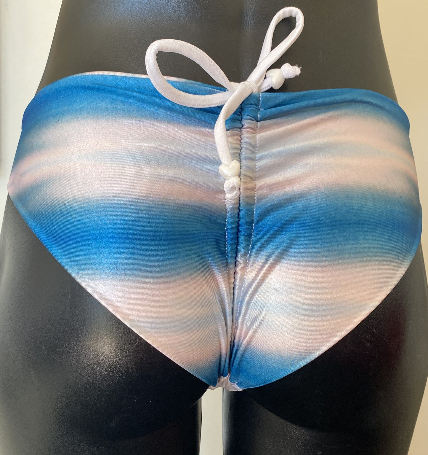 Close-up back view of MissManeater SHARKskin bikini pant showing Brazilian cheeky coverage and fit, Australian made designer swimwear